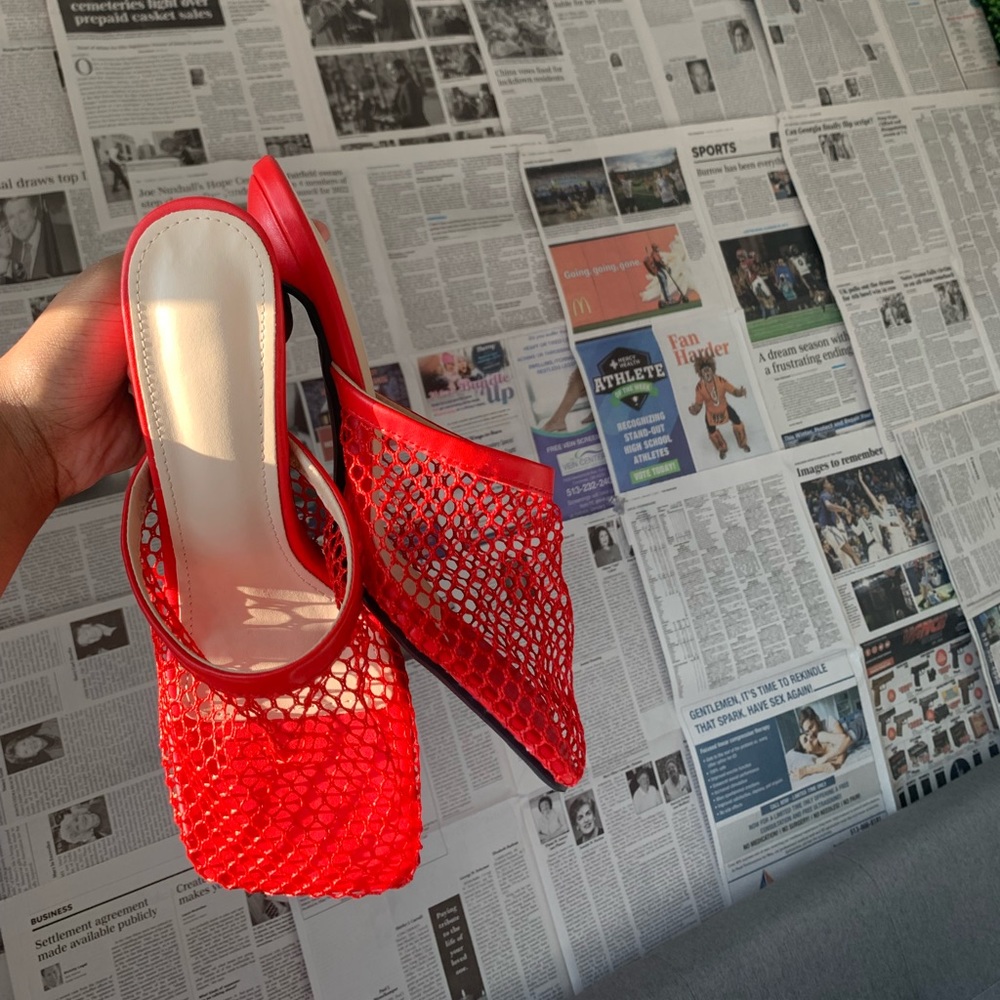 Solid Mesh Panel Square Toe Mesh, From-SHEIN, Size- 9 (but fits like a 9 1/2)